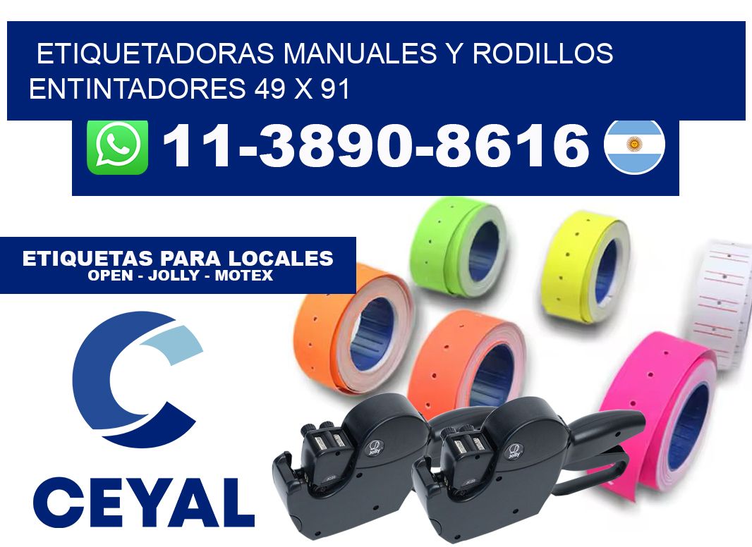 Etiquetadoras manuales y rodillos entintadores 49 x 91