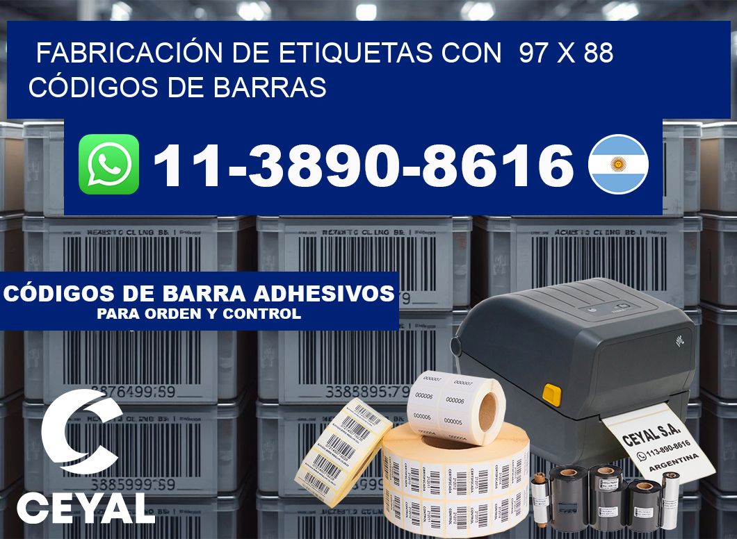 FABRICACIÓN DE ETIQUETAS CON  97 x 88 CÓDIGOS DE BARRAS