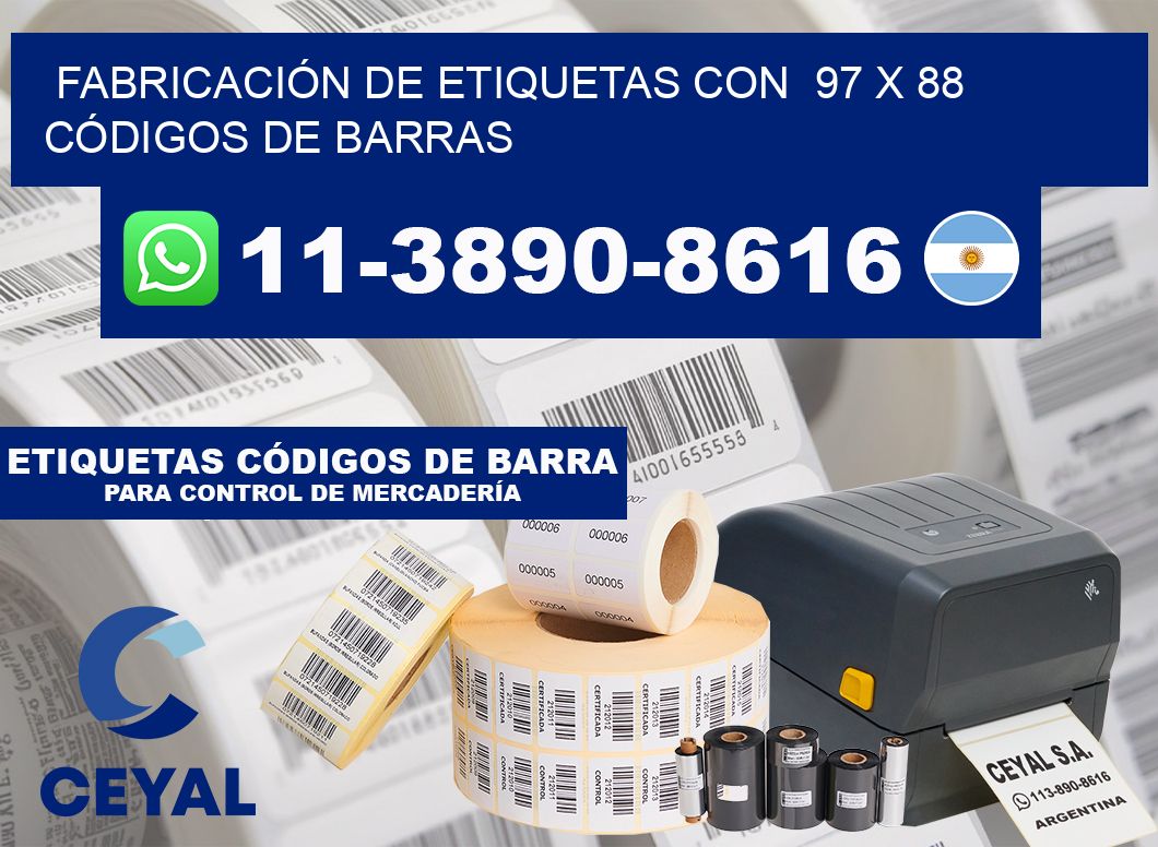 FABRICACIÓN DE ETIQUETAS CON  97 x 88 CÓDIGOS DE BARRAS