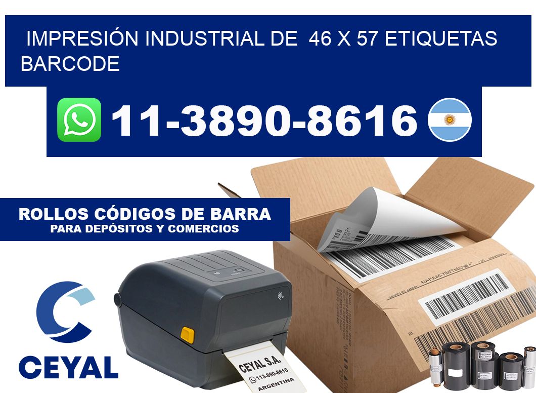 IMPRESIÓN INDUSTRIAL DE  46 x 57 ETIQUETAS BARCODE
