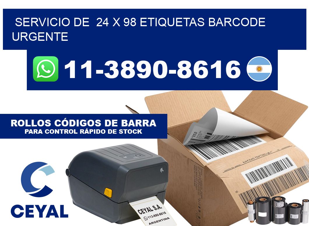 SERVICIO DE  24 x 98 ETIQUETAS BARCODE URGENTE