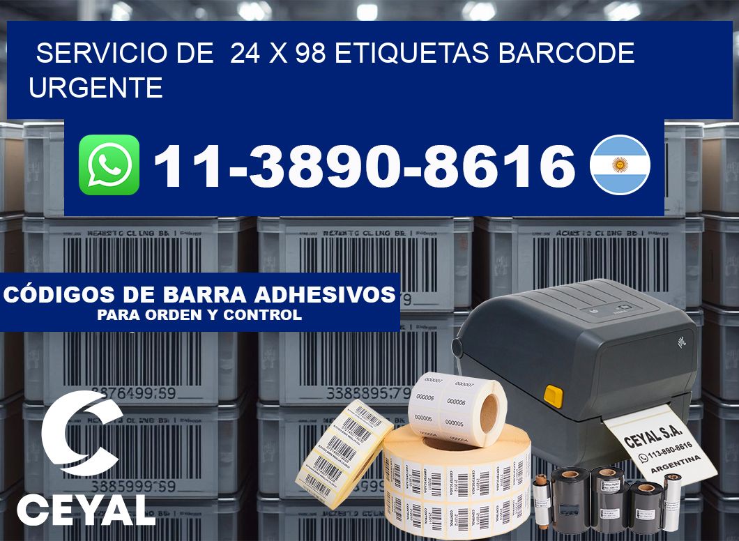 SERVICIO DE  24 x 98 ETIQUETAS BARCODE URGENTE