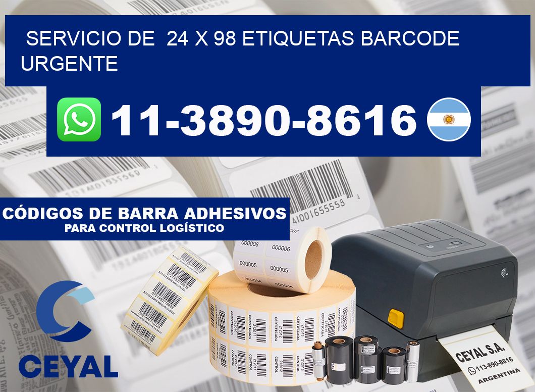 SERVICIO DE  24 x 98 ETIQUETAS BARCODE URGENTE