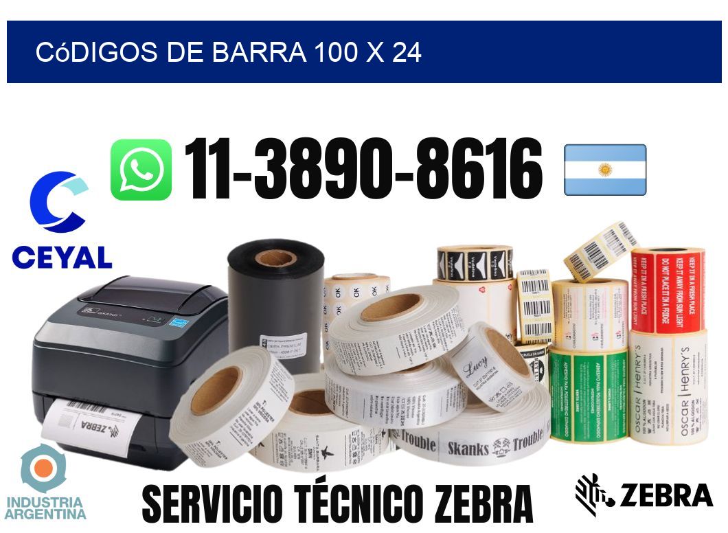 códigos de barra 100 x 24