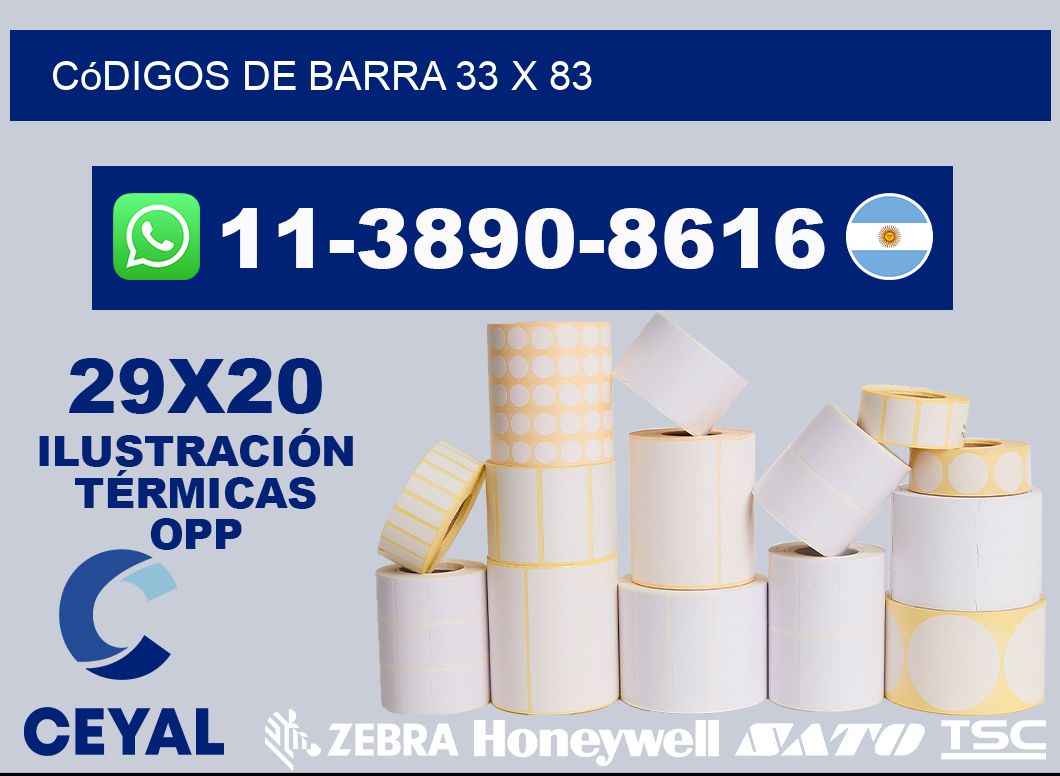 códigos de barra 33 x 83