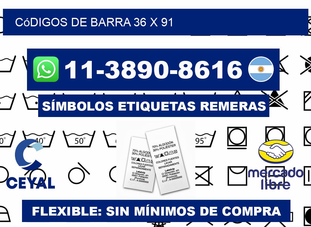 códigos de barra 36 x 91