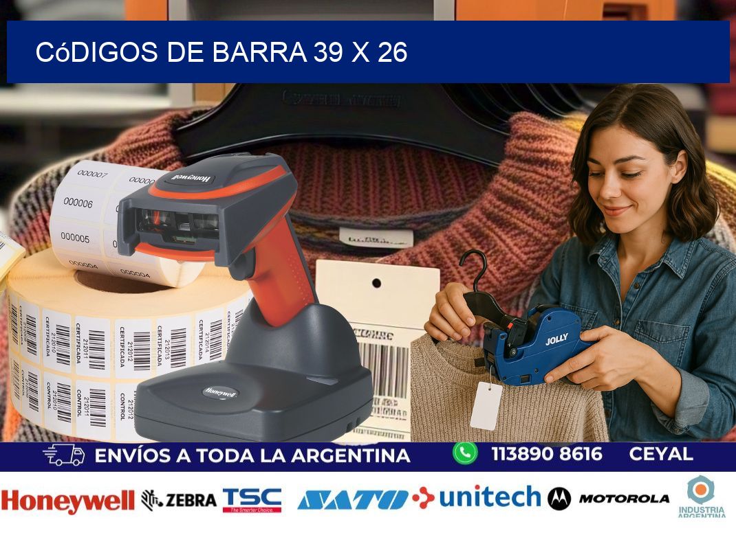 códigos de barra 39 x 26