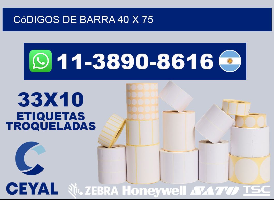 códigos de barra 40 x 75