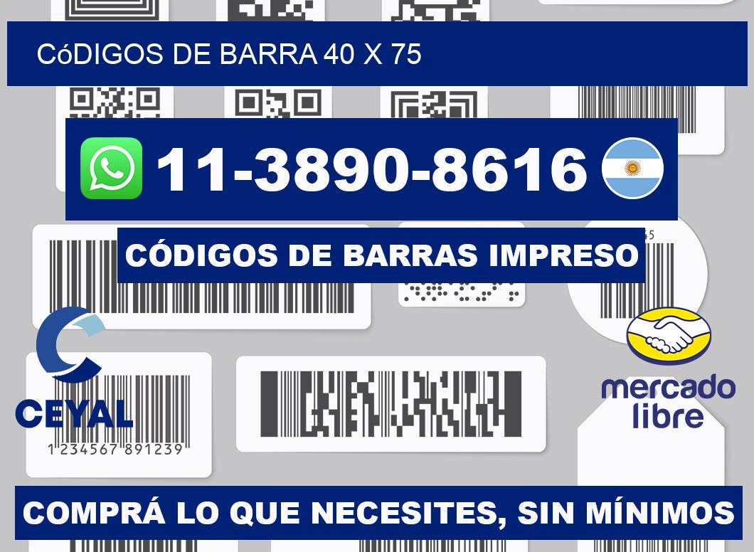 códigos de barra 40 x 75
