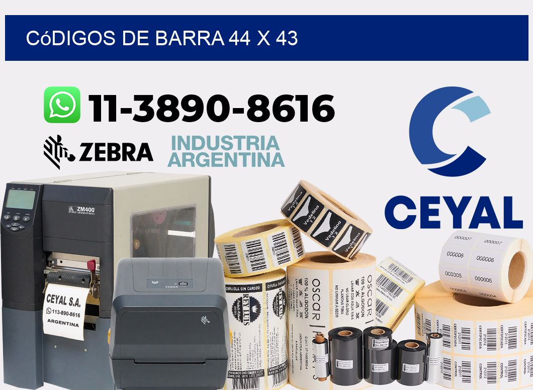 códigos de barra 44 x 43