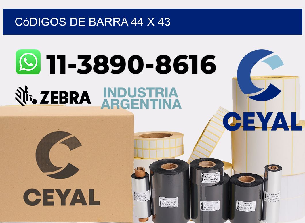 códigos de barra 44 x 43