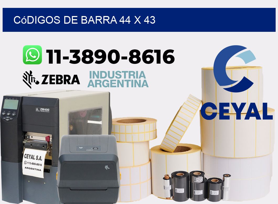 códigos de barra 44 x 43