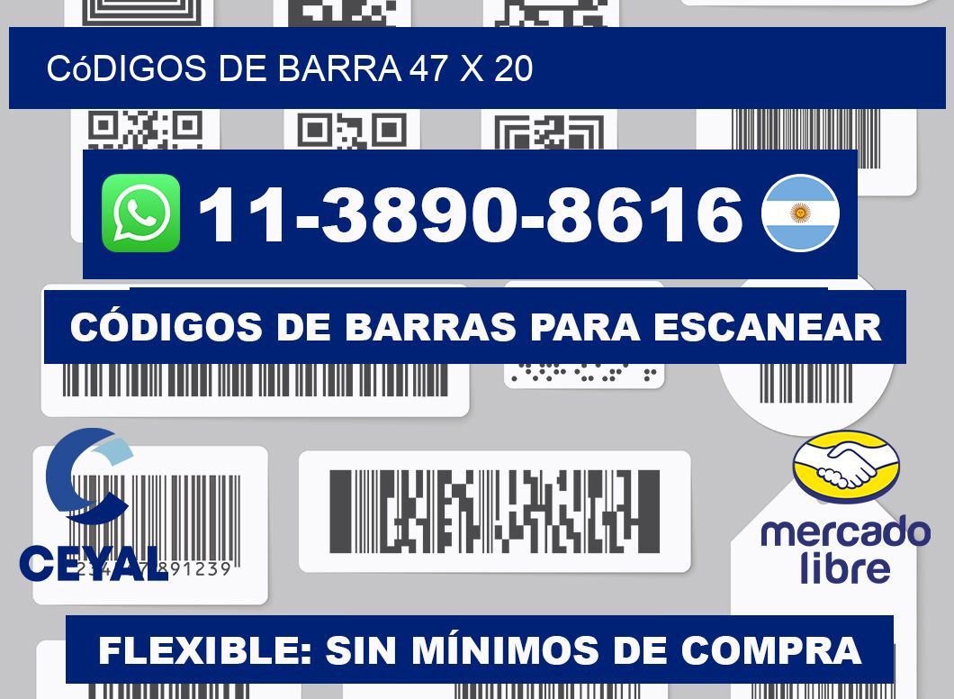 códigos de barra 47 x 20