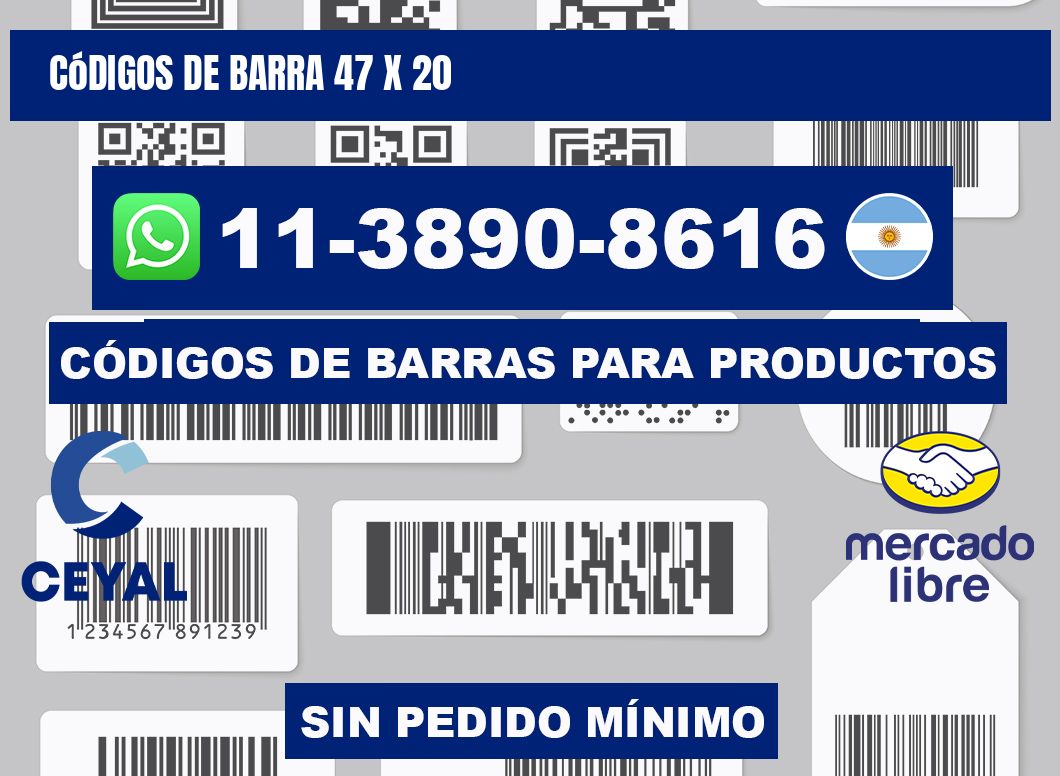 códigos de barra 47 x 20