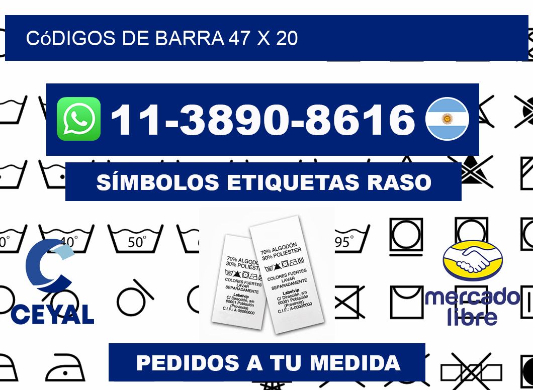 códigos de barra 47 x 20