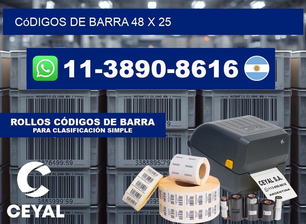 códigos de barra 48 x 25