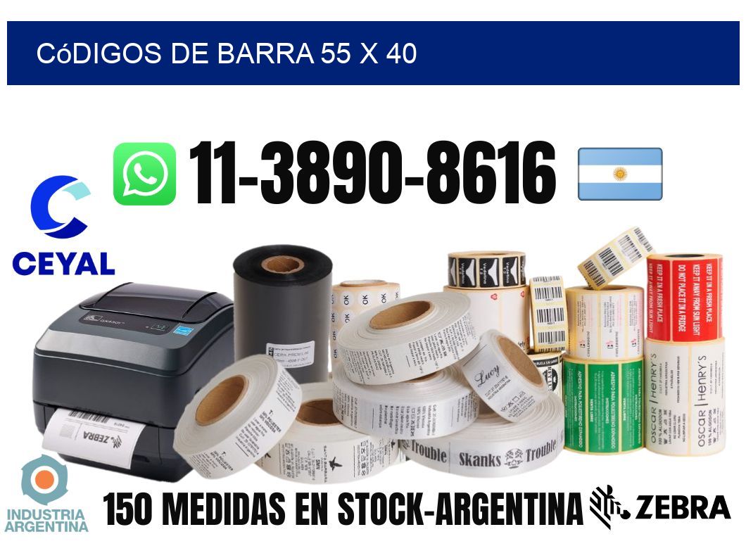 códigos de barra 55 x 40