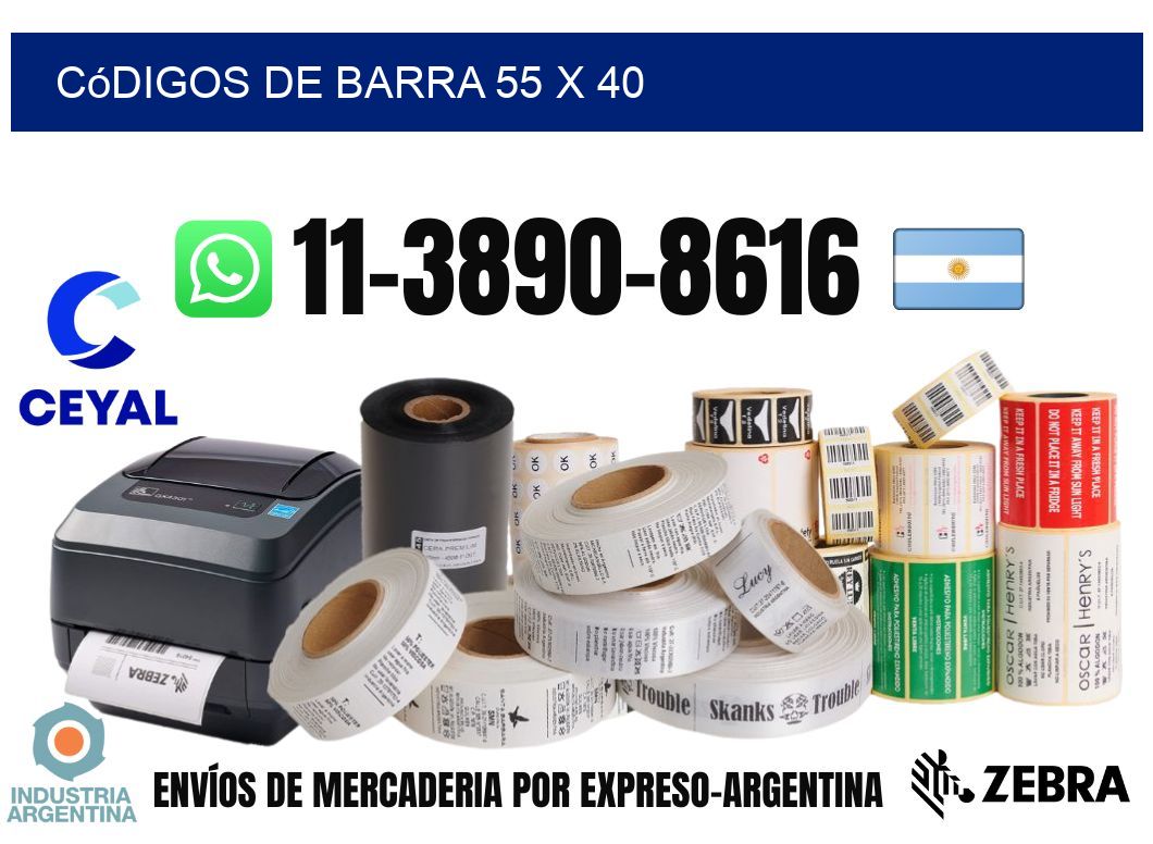 códigos de barra 55 x 40