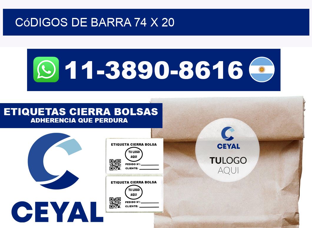 códigos de barra 74 x 20