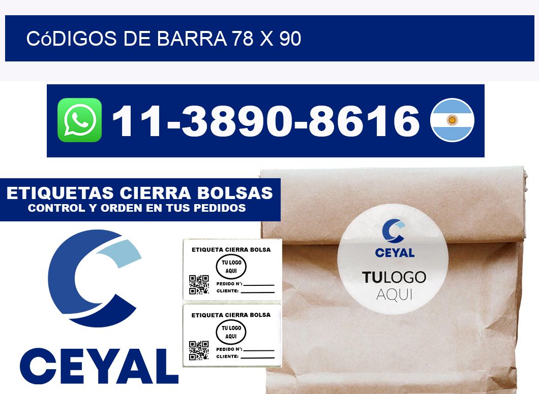 códigos de barra 78 x 90