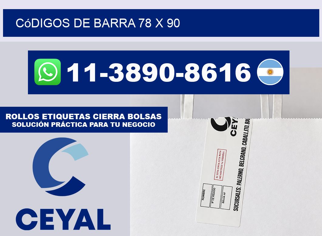 códigos de barra 78 x 90
