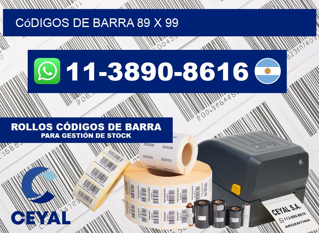 códigos de barra 89 x 99