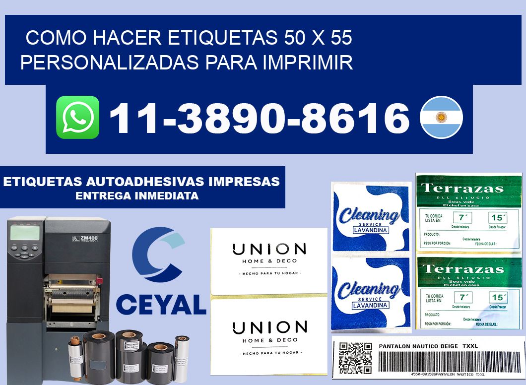 como hacer etiquetas 50 x 55 personalizadas para imprimir