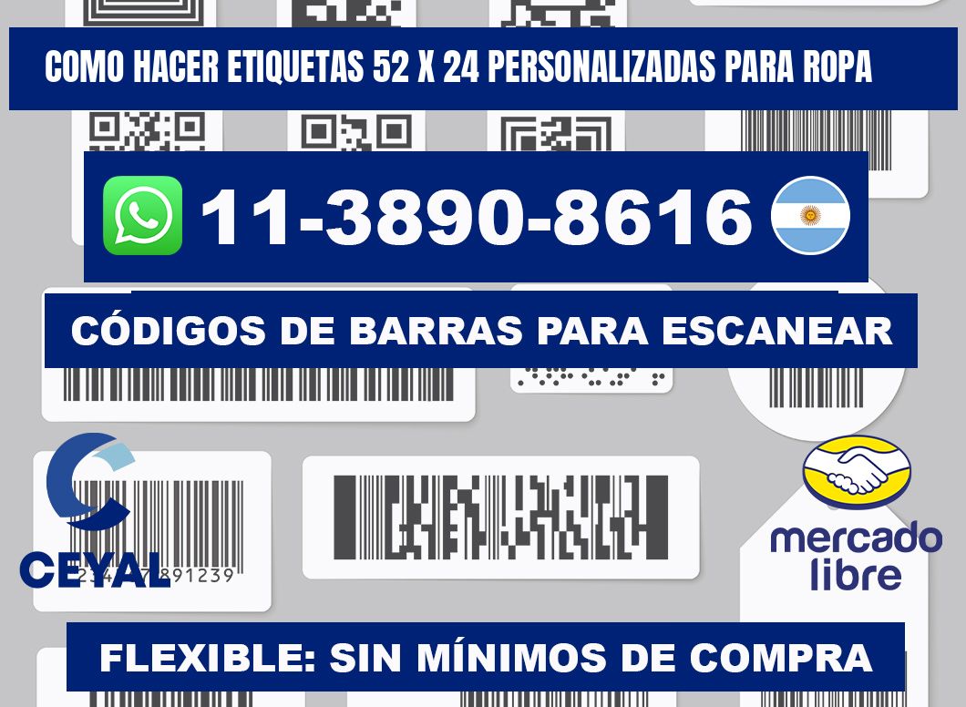 como hacer etiquetas 52 x 24 personalizadas para ropa