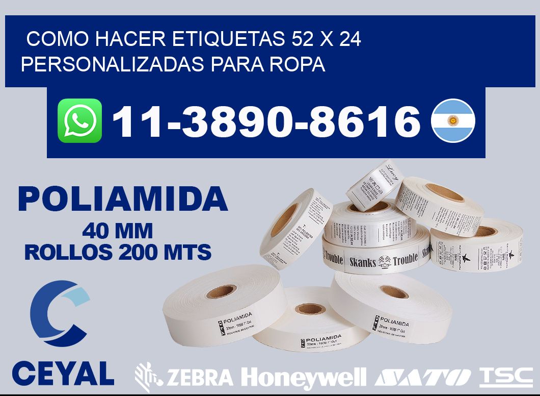 como hacer etiquetas 52 x 24 personalizadas para ropa