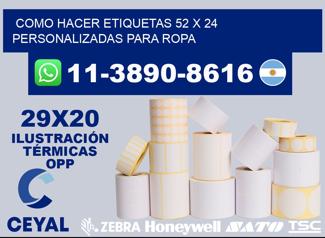como hacer etiquetas 52 x 24 personalizadas para ropa