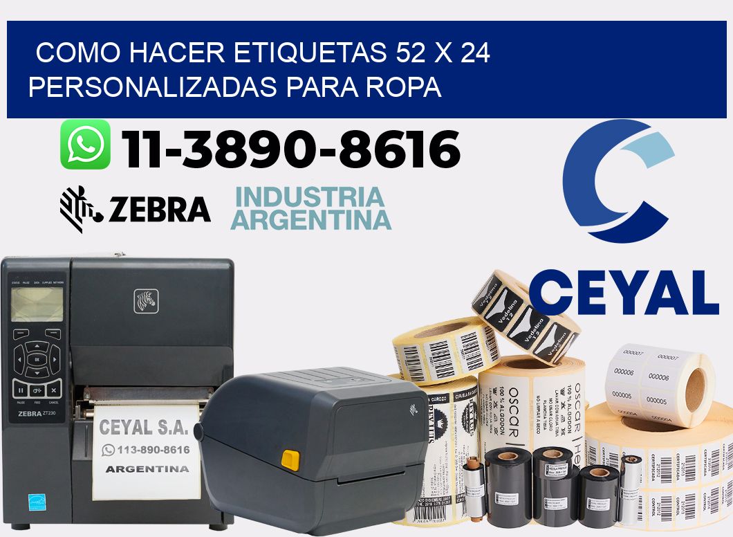 como hacer etiquetas 52 x 24 personalizadas para ropa