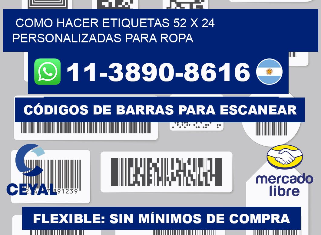 como hacer etiquetas 52 x 24 personalizadas para ropa