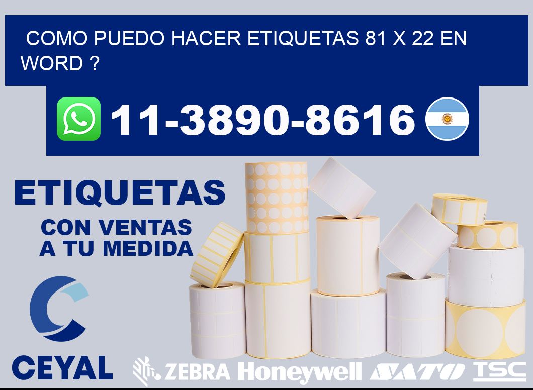 como puedo hacer etiquetas 81 x 22 en word ?