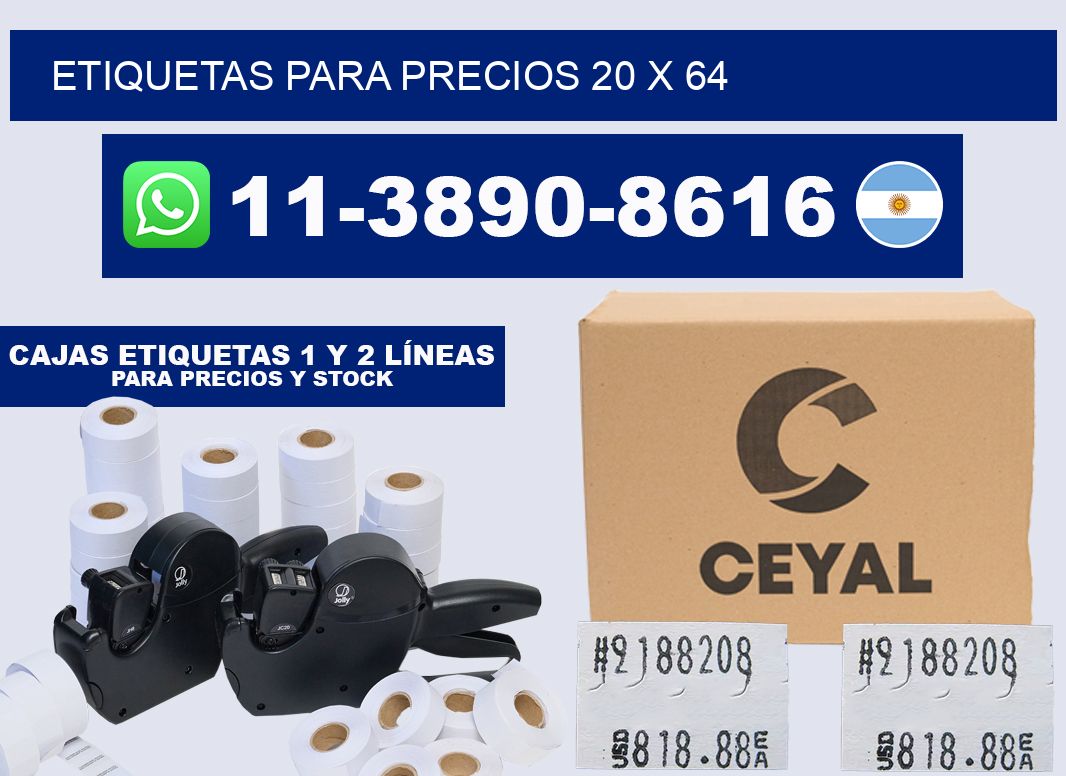 etiquetas para precios 20 x 64