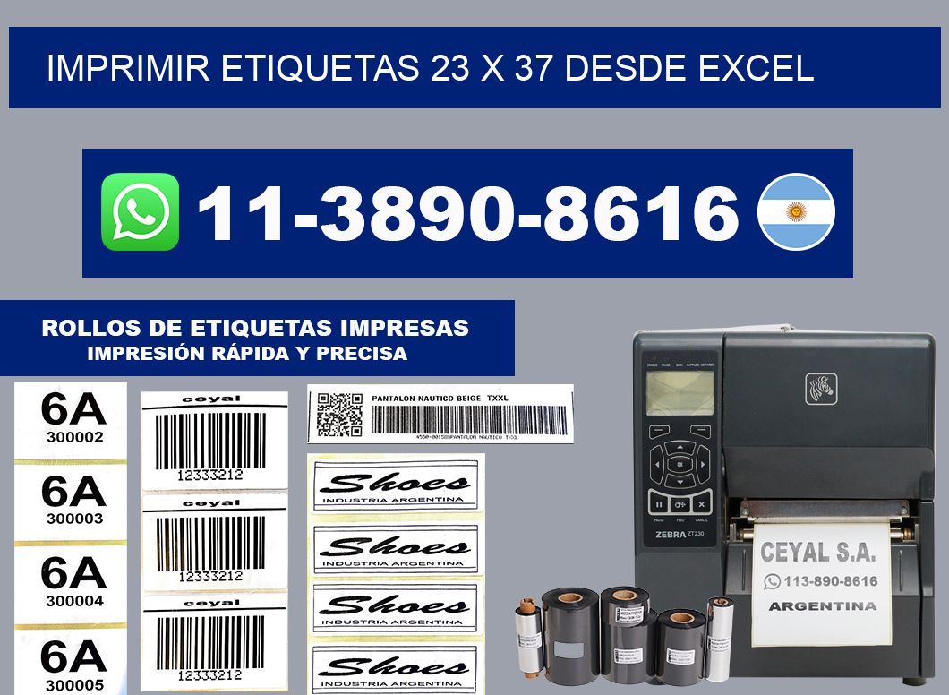 imprimir etiquetas 23 x 37 desde excel