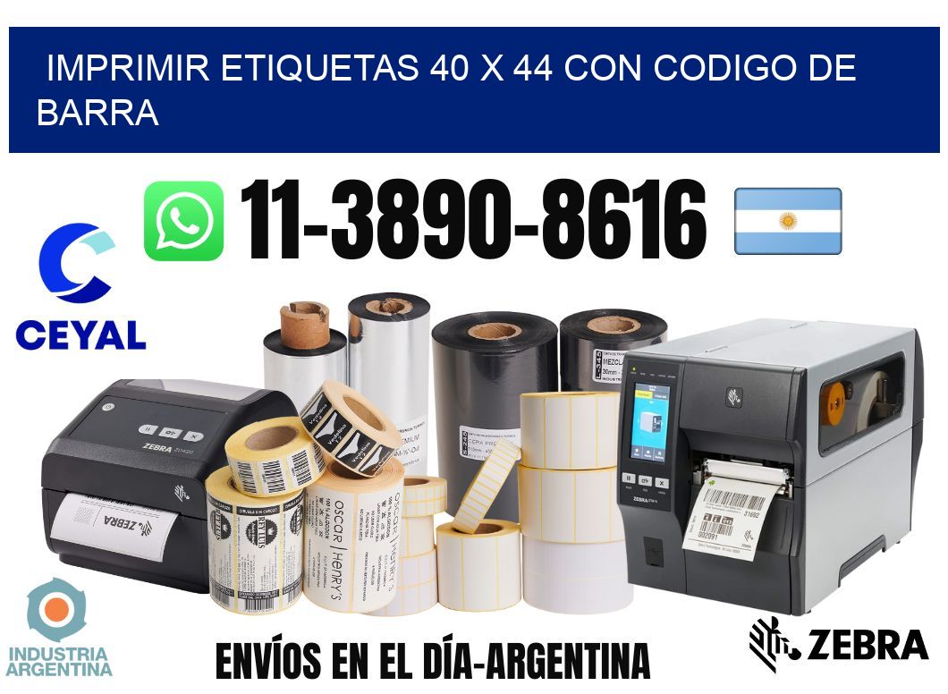 imprimir etiquetas 40 x 44 con codigo de barra