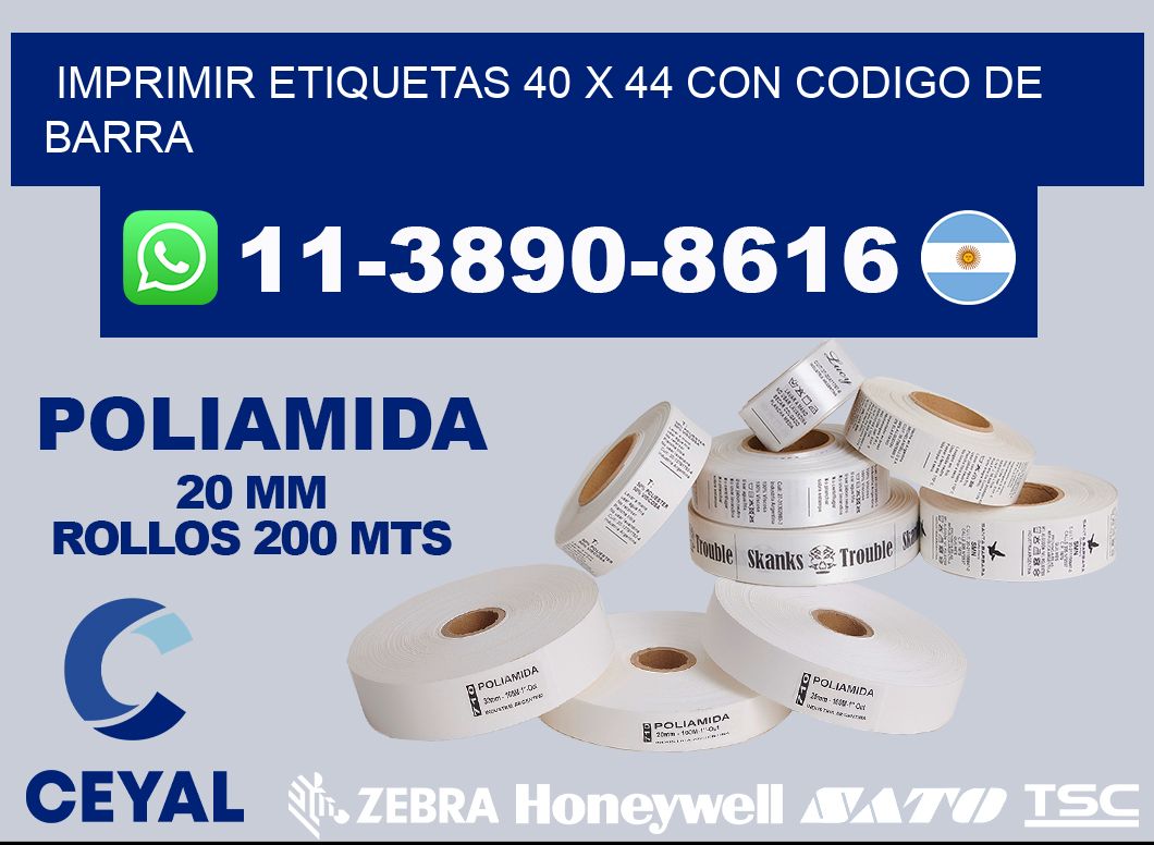 imprimir etiquetas 40 x 44 con codigo de barra