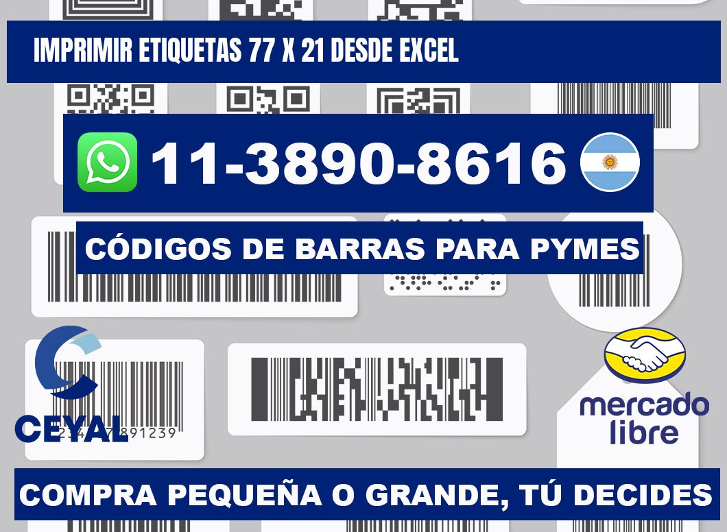 imprimir etiquetas 77 x 21 desde excel