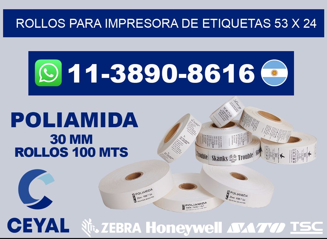 rollos para impresora de etiquetas 53 x 24