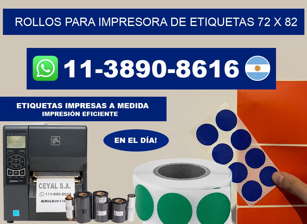rollos para impresora de etiquetas 72 x 82