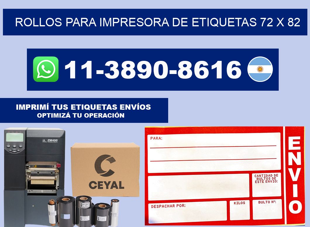rollos para impresora de etiquetas 72 x 82