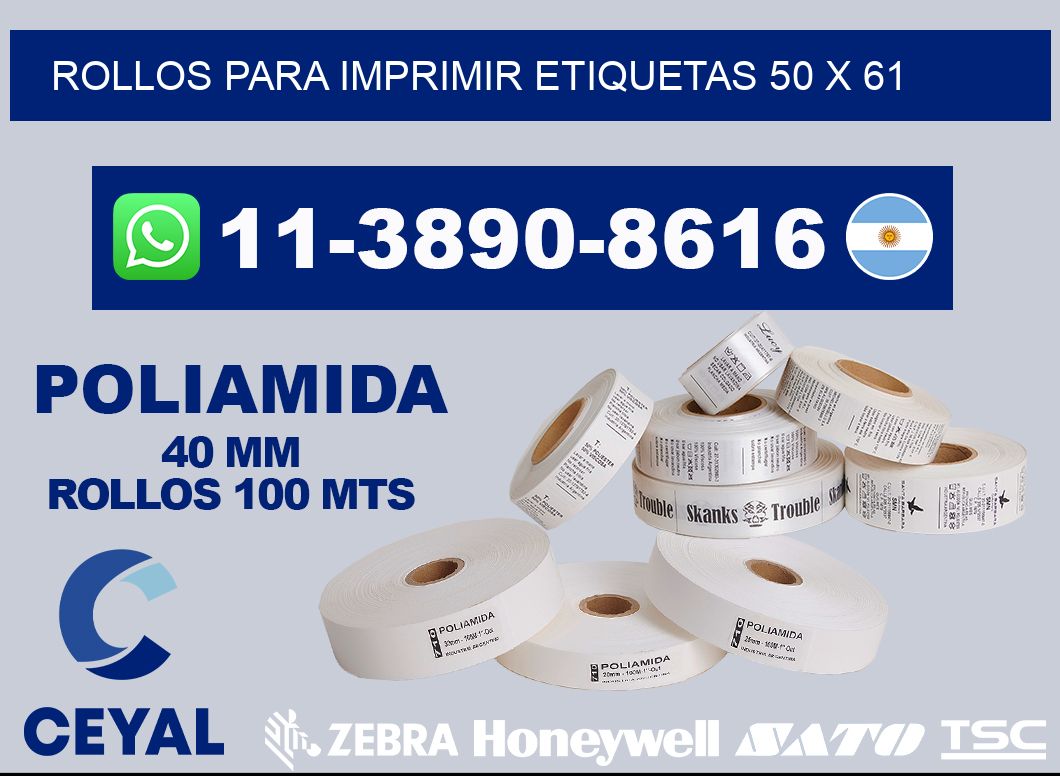 rollos para imprimir etiquetas 50 x 61