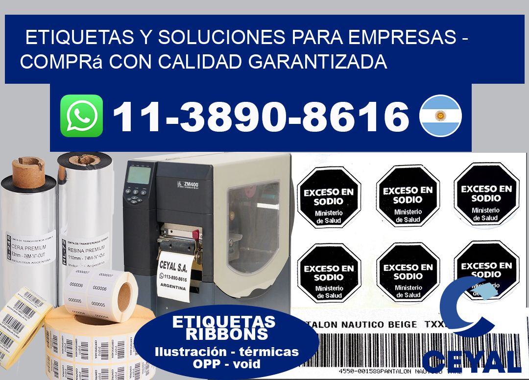 ETIQUETAS Y SOLUCIONES PARA EMPRESAS - Comprá con calidad garantizada