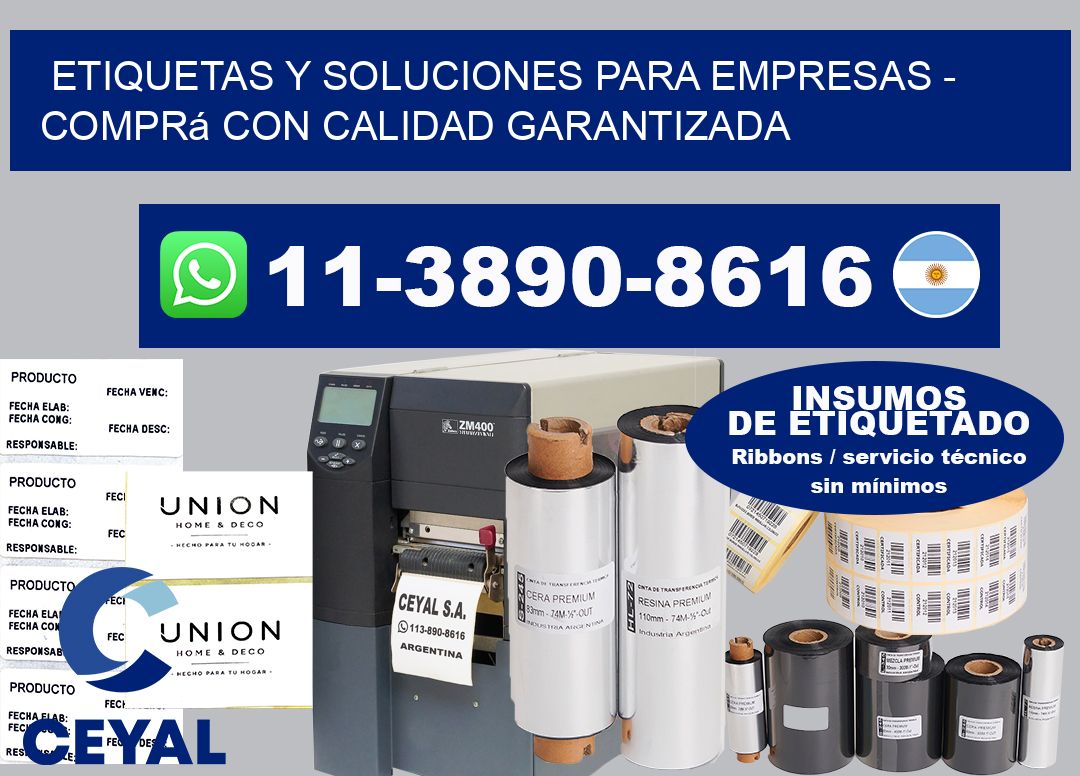 ETIQUETAS Y SOLUCIONES PARA EMPRESAS – Comprá con calidad garantizada
