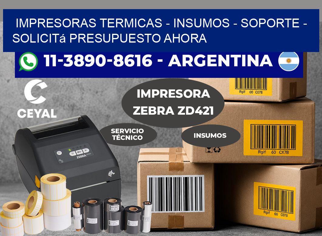 IMPRESORAS TERMICAS – INSUMOS – SOPORTE – Solicitá presupuesto ahora