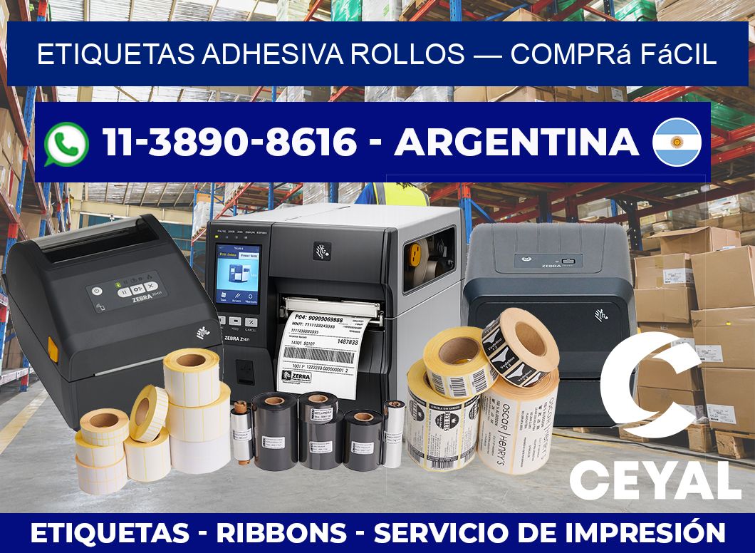 etiquetas adhesiva rollos — Comprá fácil