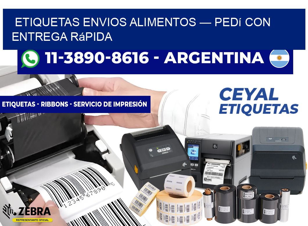 etiquetas envios alimentos — Pedí con entrega rápida