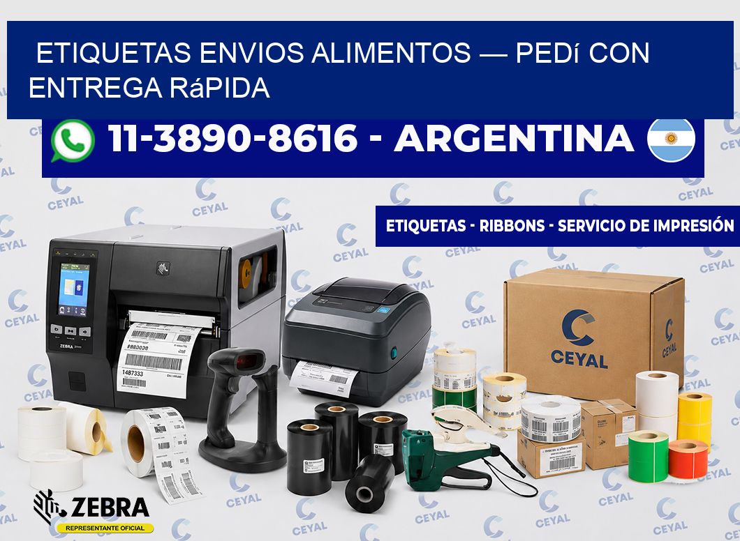 etiquetas envios alimentos — Pedí con entrega rápida