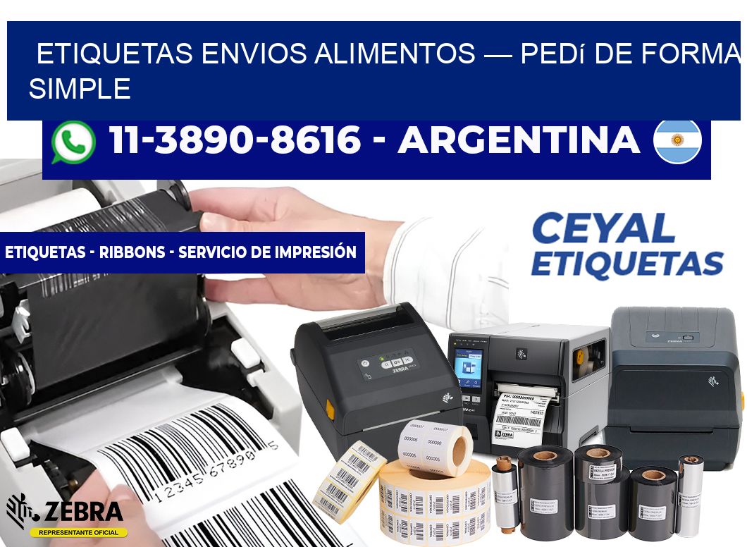 etiquetas envios alimentos — Pedí de forma simple