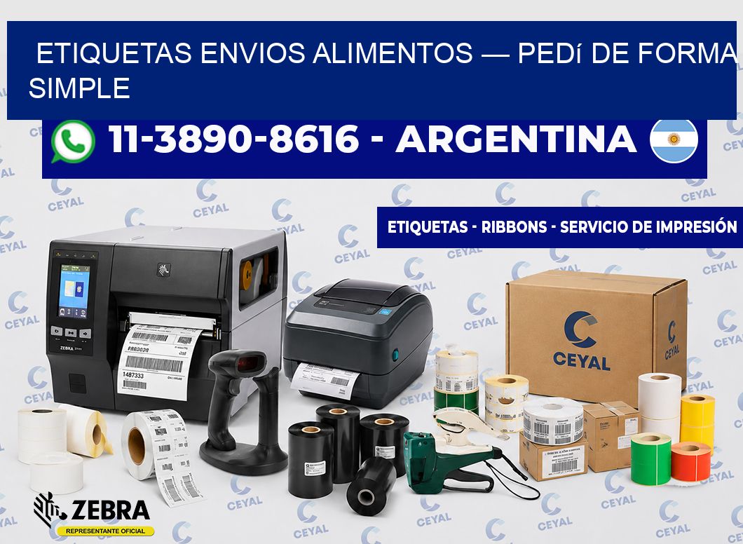 etiquetas envios alimentos — Pedí de forma simple
